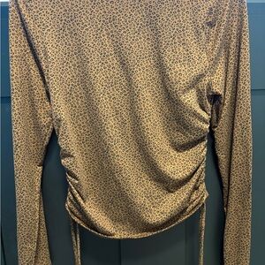 Gaze Tan Leopard Print Long Sleeve Top